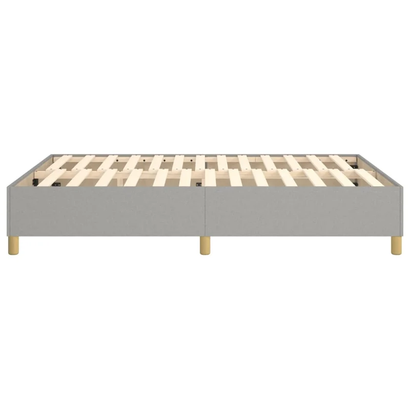 Sommier à lattes sur pieds cadre de lit 140x200 cm tissu gris clair TDL0207191