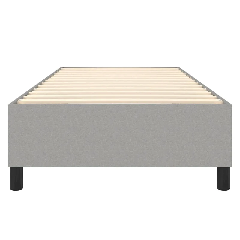 Sommier à lattes sur pieds cadre de lit 90x190 cm tissu gris clair TDL0207164