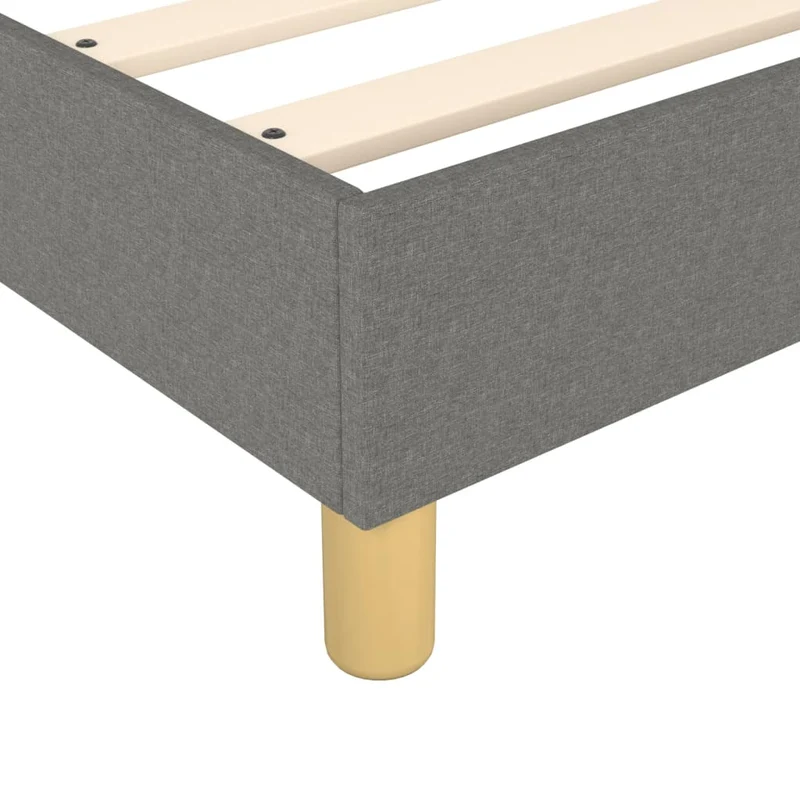 Sommier à lattes sur pieds cadre de lit 100x200 cm tissu gris foncé TDL0207151