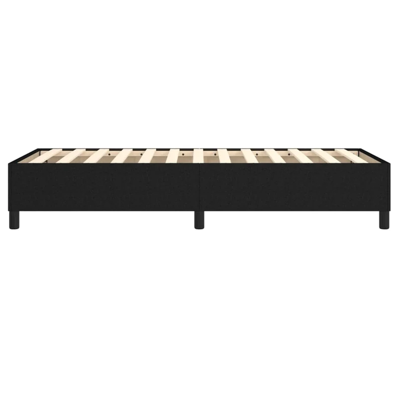 Sommier à lattes sur pieds cadre de lit 100x200 cm tissu noir TDL0207040