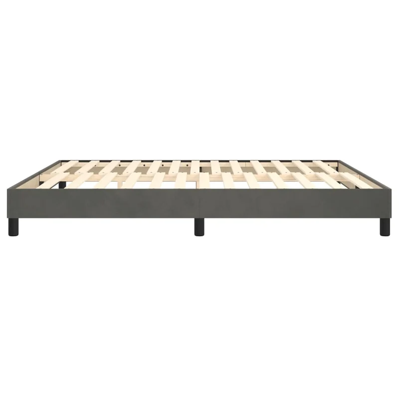 Sommier à lattes sur pieds cadre de lit 180x200 cm tissu velours gris foncé TDL0207118