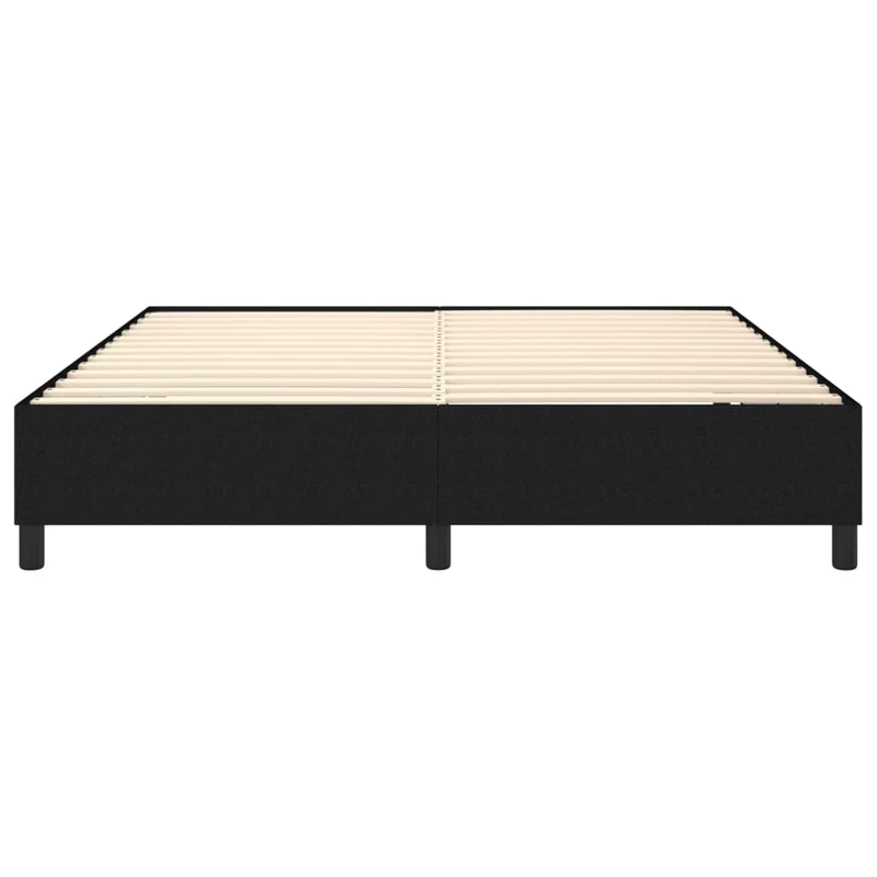 Sommier à lattes sur pieds cadre de lit 180x200 cm tissu noir TDL0207000