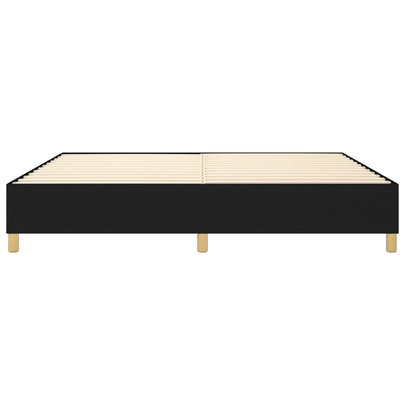 Sommier à lattes sur pieds cadre de lit 200x200 cm tissu noir TDL0206993