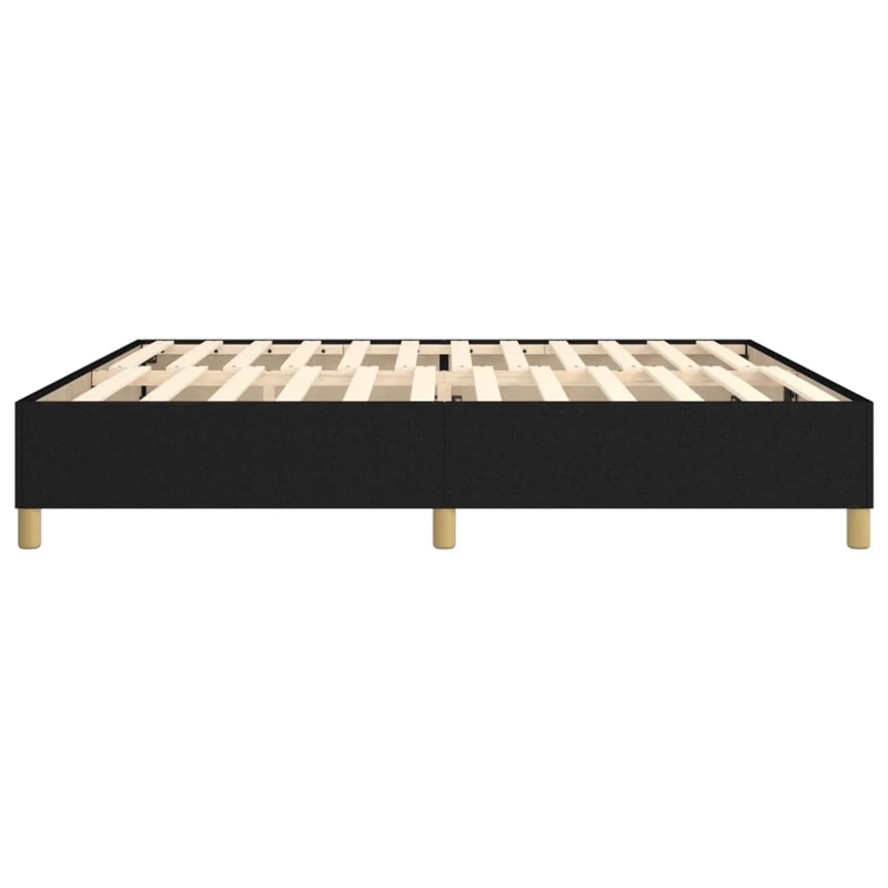 Sommier à lattes sur pieds cadre de lit 200x200 cm tissu noir TDL0206993
