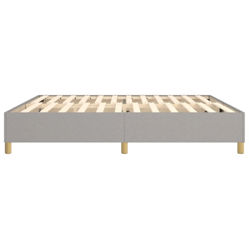 Sommier à lattes sur pieds cadre de lit 200x200 cm tissu gris clair TDL0207176