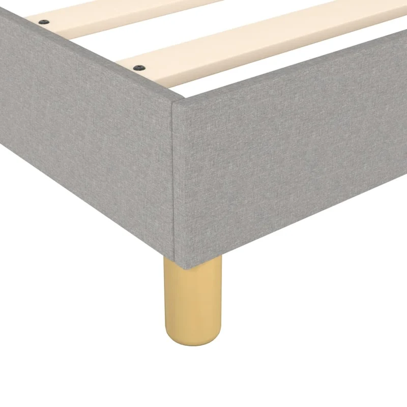 Sommier à lattes sur pieds cadre de lit 200x200 cm tissu gris clair TDL0207176