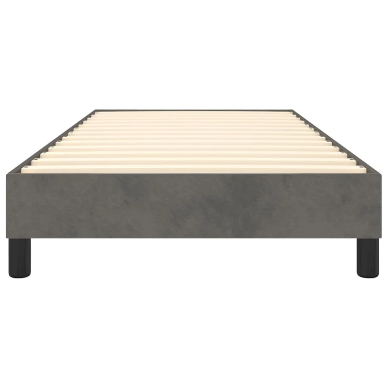 Sommier à lattes sur pieds cadre de lit 100x200 cm tissu velours gris foncé TDL0207147