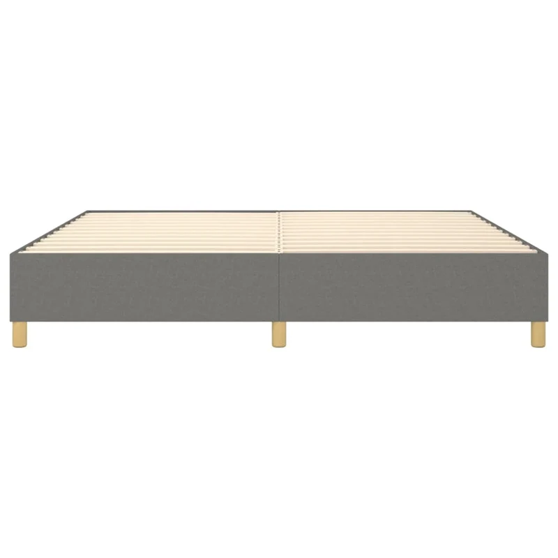 Sommier à lattes sur pieds cadre de lit 140x190 cm tissu gris foncé TDL0207138