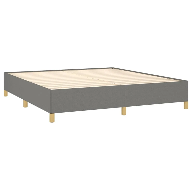 Sommier à lattes sur pieds cadre de lit 160x200 cm tissu gris foncé TDL0207128