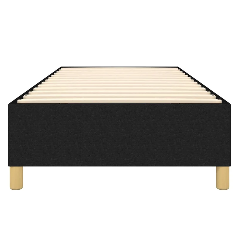 Sommier à lattes sur pieds cadre de lit 100x200 cm tissu noir TDL0207041