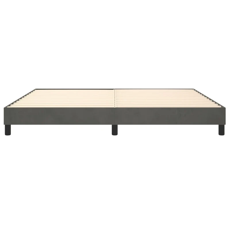 Sommier à lattes sur pieds cadre de lit 200x200 cm tissu gris foncé TDL0207112