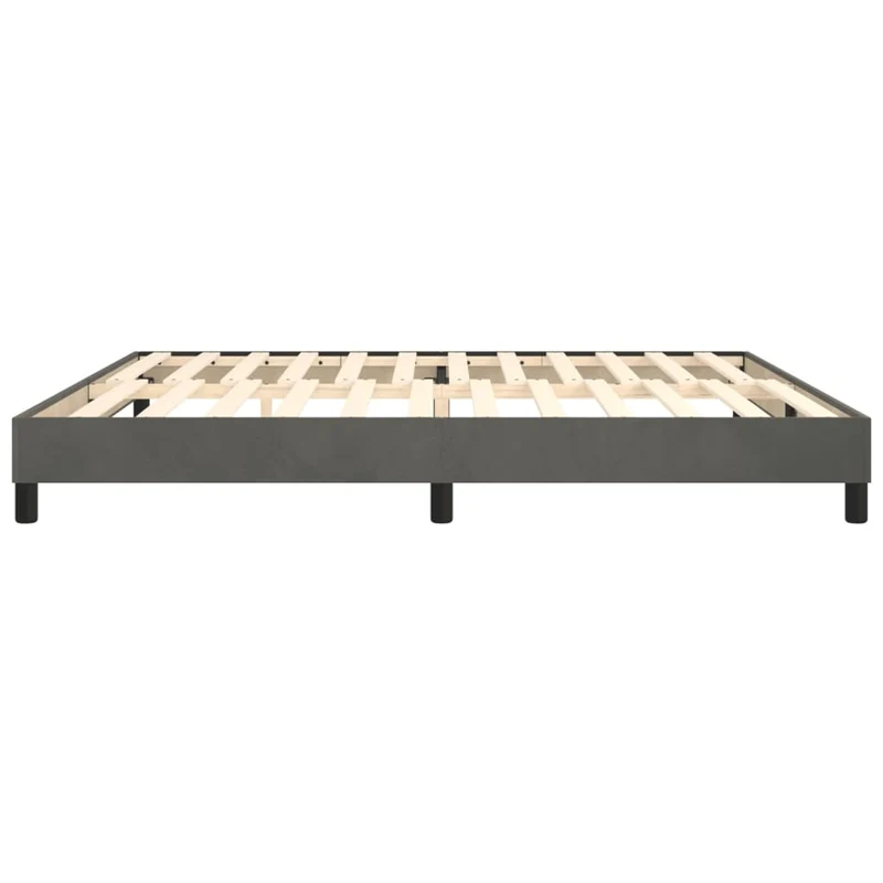 Sommier à lattes sur pieds cadre de lit 200x200 cm tissu gris foncé TDL0207112
