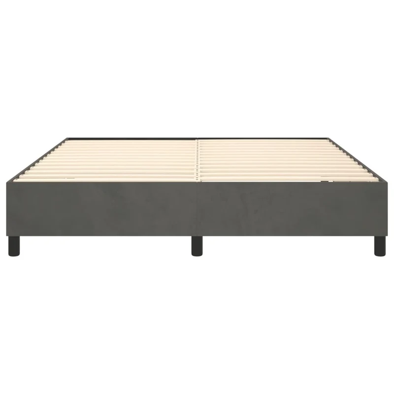 Sommier à lattes sur pieds cadre de lit 200x200 cm tissu gris foncé TDL0207111
