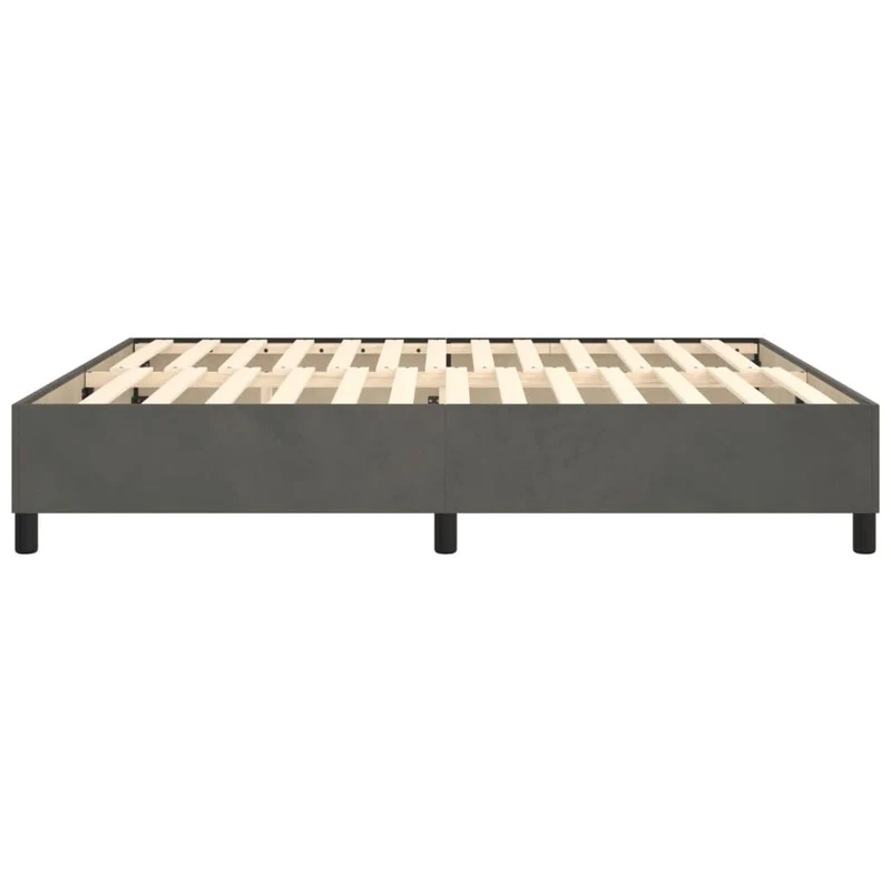 Sommier à lattes sur pieds cadre de lit 200x200 cm tissu gris foncé TDL0207111