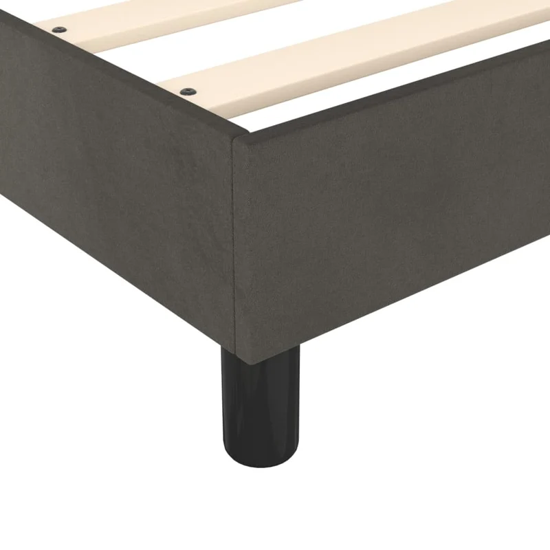 Sommier à lattes sur pieds cadre de lit 200x200 cm tissu gris foncé TDL0207111
