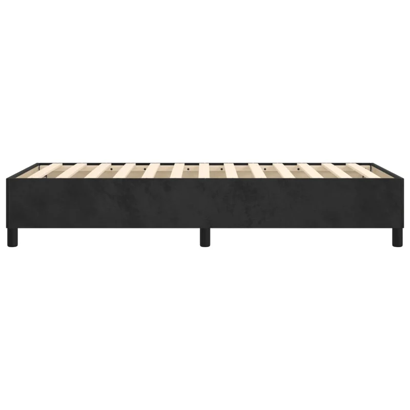 Sommier à lattes sur pieds cadre de lit 90x200 cm tissu velours noir TDL0206964