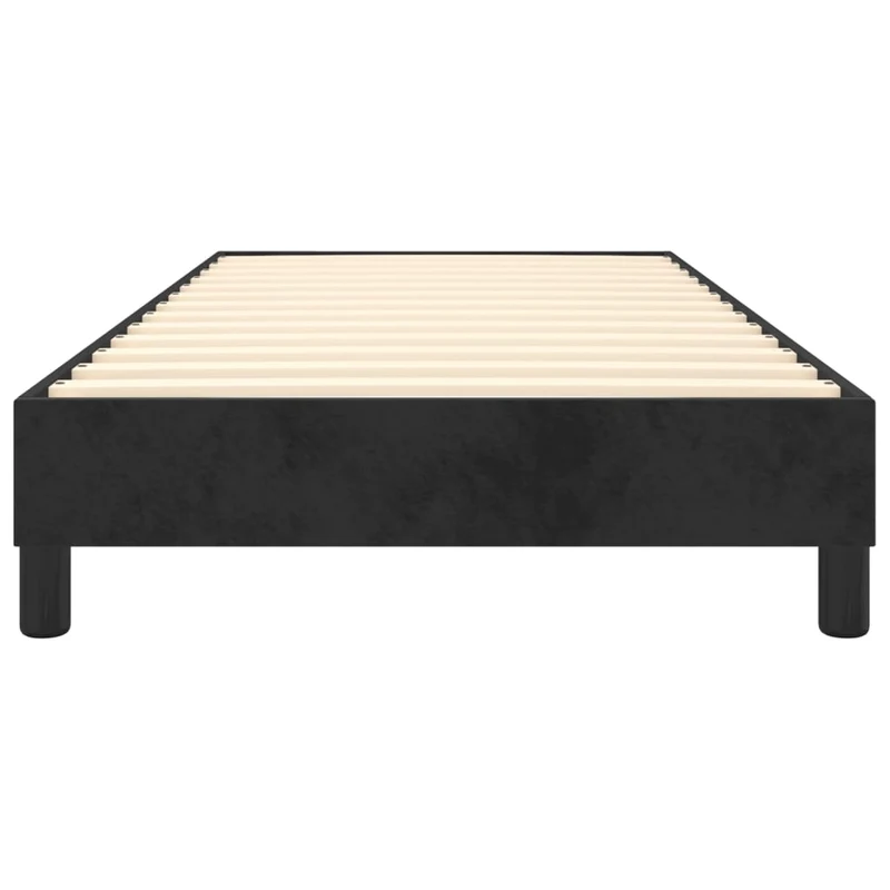 Sommier à lattes sur pieds cadre de lit 90x200 cm tissu velours noir TDL0206965