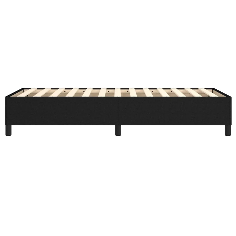 Sommier à lattes sur pieds cadre de lit 90x200 cm tissu noir TDL0206966