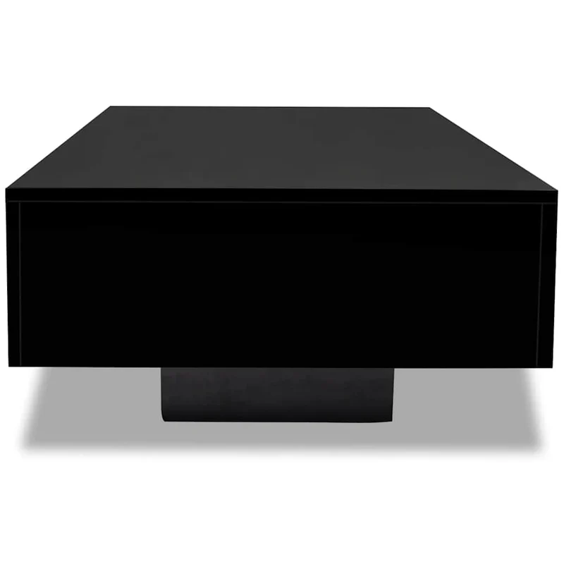Table basse design moderne et contemporaine 115 x 55 x 31 cm en MDF noir brillant DEC039888
