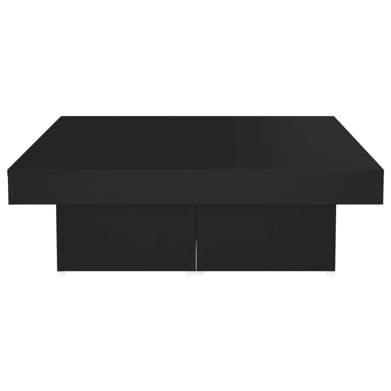 Table basse en 4 parties design moderne et contemporaine 90 x 90 x 28 cm bois d'ingénierie noir DEC039862