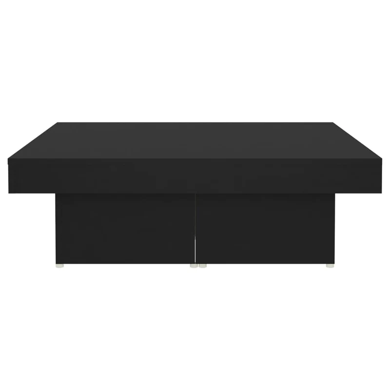 Table basse en 4 parties design moderne et contemporaine 90 x 90 x 28 cm bois d'ingénierie noir DEC039862