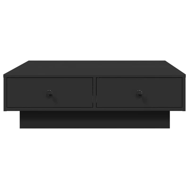Table basse avec tiroirs design moderne et contemporaine 90 x 90 x 28 cm aggloméré noir DEC039861
