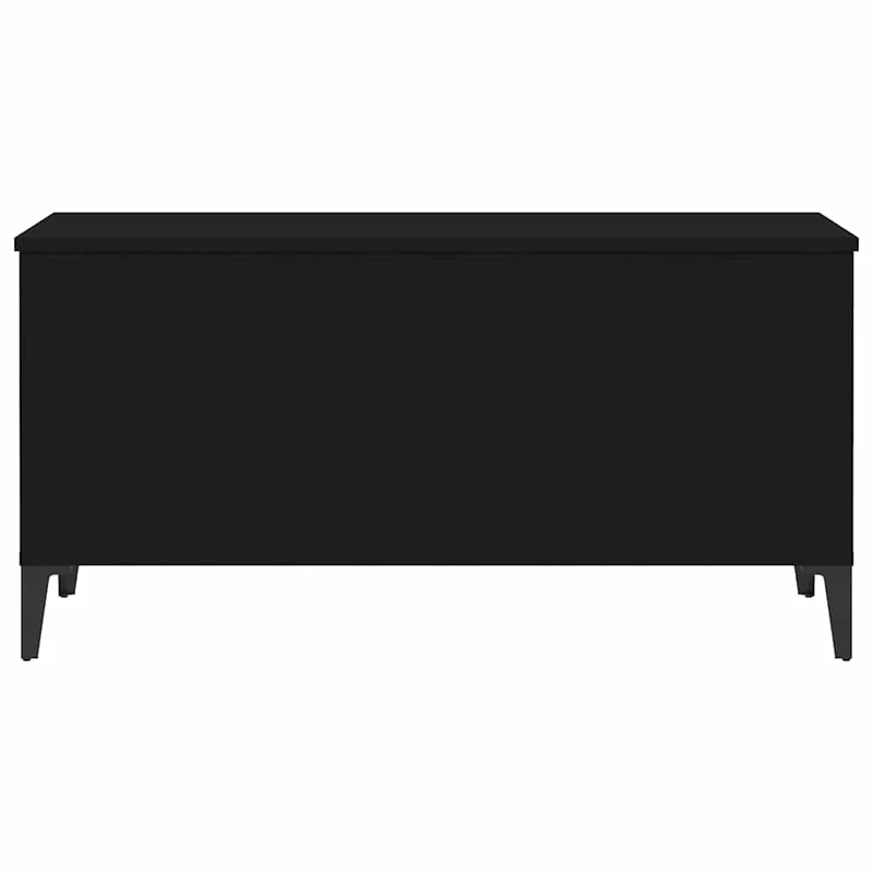 Table basse plateau relevable design moderne et contemporaine 90 x 44,5 x 45 cm bois d'ingénierie noir et métal DEC039808