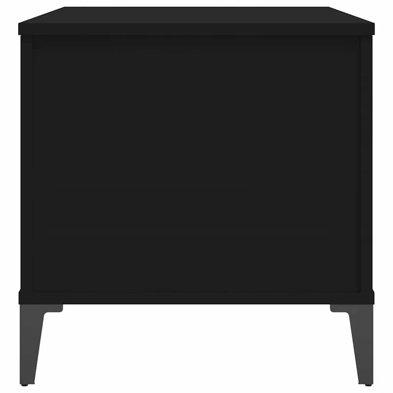 Table basse plateau relevable design moderne et contemporaine 90 x 44,5 x 45 cm bois d'ingénierie noir et métal DEC039808