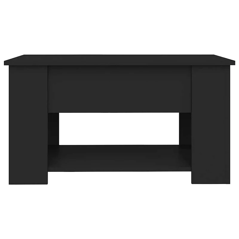 Table basse avec plateau relevable design moderne et contemporaine 79 x 49 x 41 cm bois d'ingénierie noir DEC039749