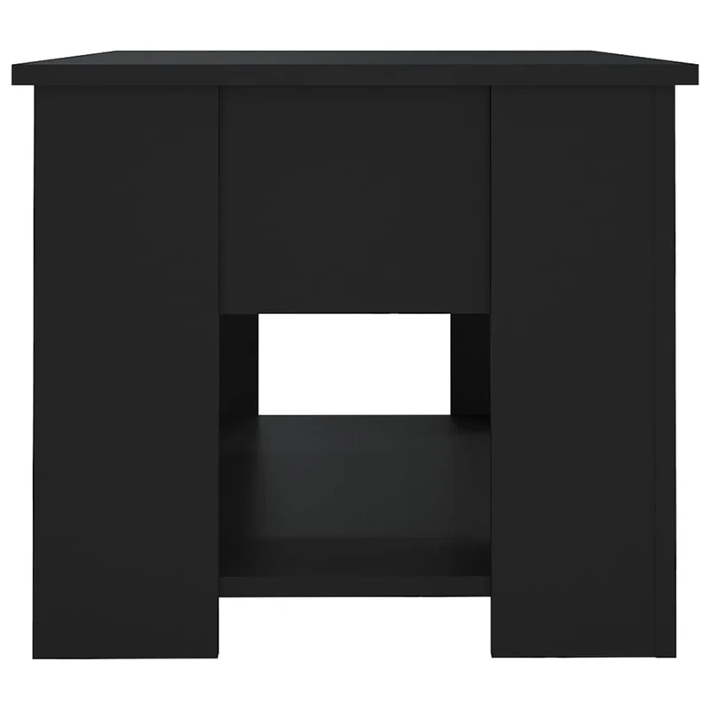 Table basse avec plateau relevable design moderne et contemporaine 79 x 49 x 41 cm bois d'ingénierie noir DEC039749