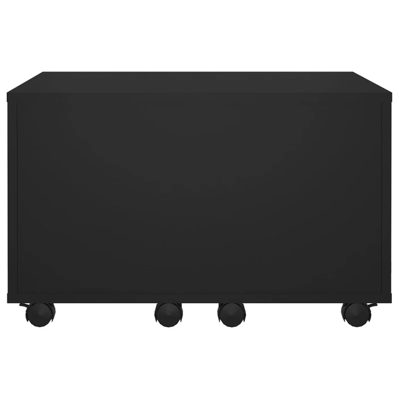 Table basse sur roulettes compartiment interne design moderne et contemporaine 60 x 60 x 38 cm bois d'ingénierie noir DEC039722