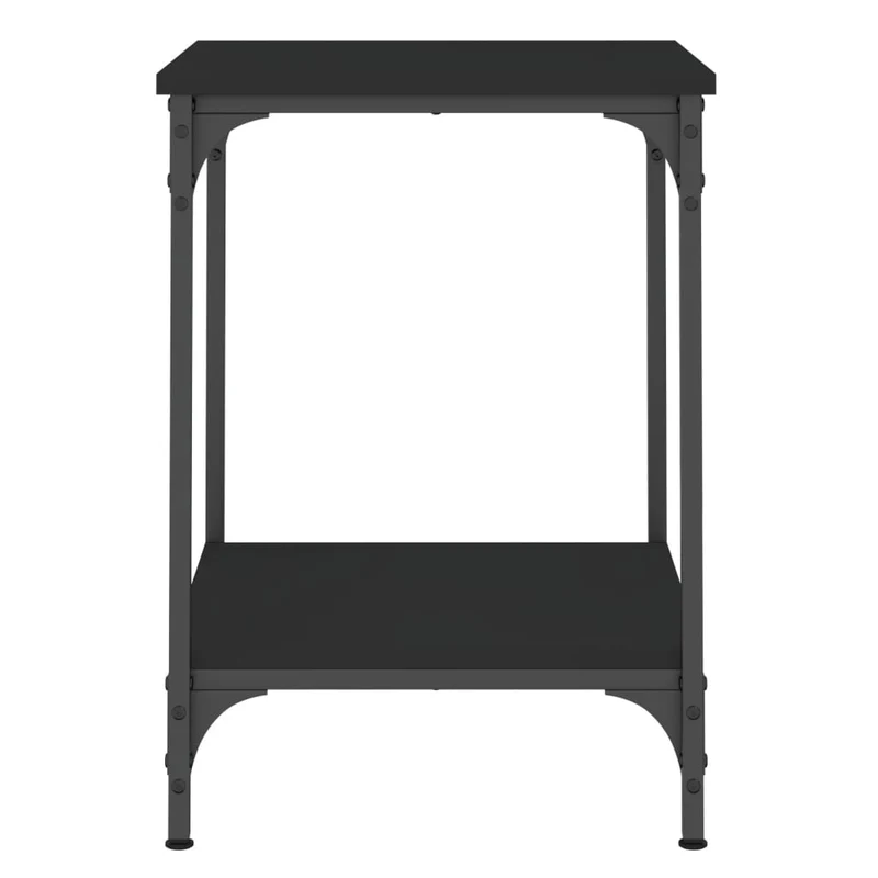 Table de chevet table d'appoint 40 x 40 x 55 cm bois d'ingénierie noir et cadre en métal DEC039645