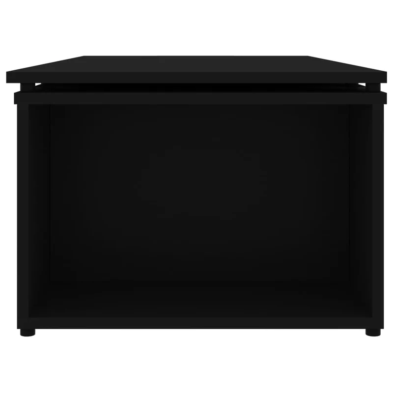 Table basse avec compartiment de rangement et plateau réglable design moderne et contemporaine 150 x 50 x 35 cm bois d'ingénierie noir DEC039635