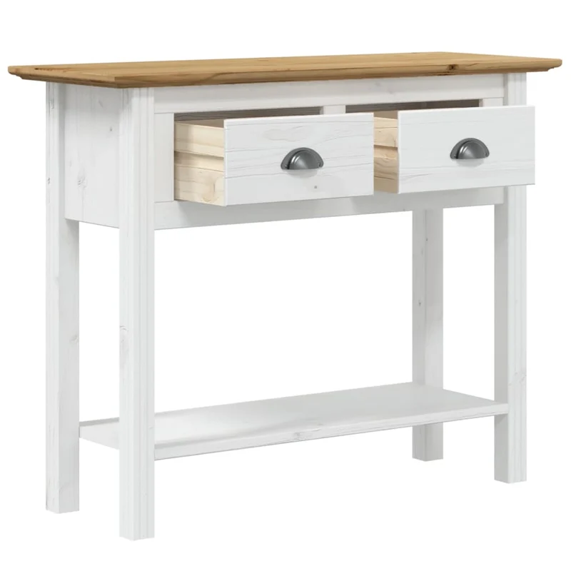 Table console d'entrée fonctionnel et stylé avec tiroirs 91 x 35 x 74 cm bois de pin massif DEC031731