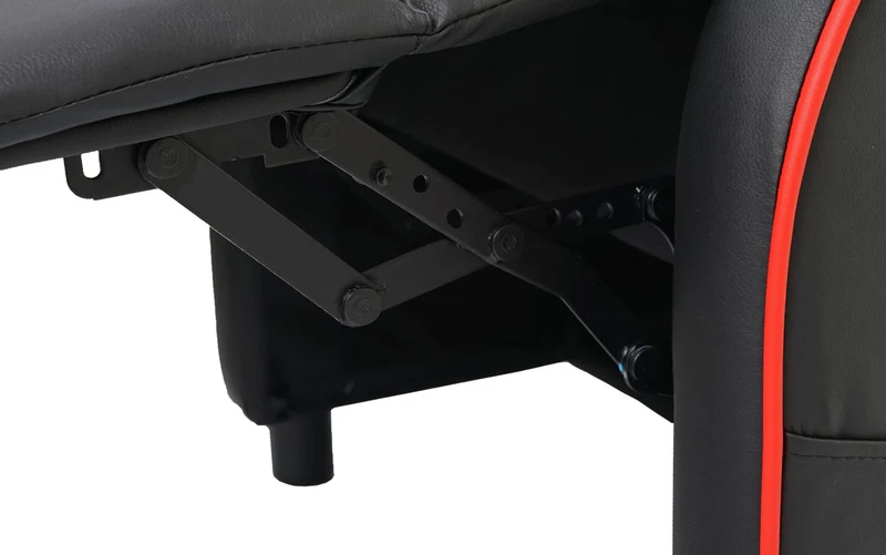 Fauteuil TV chaise longue relax avec repose-pieds et accoudoirs en synthétique / rouge 04_0001997