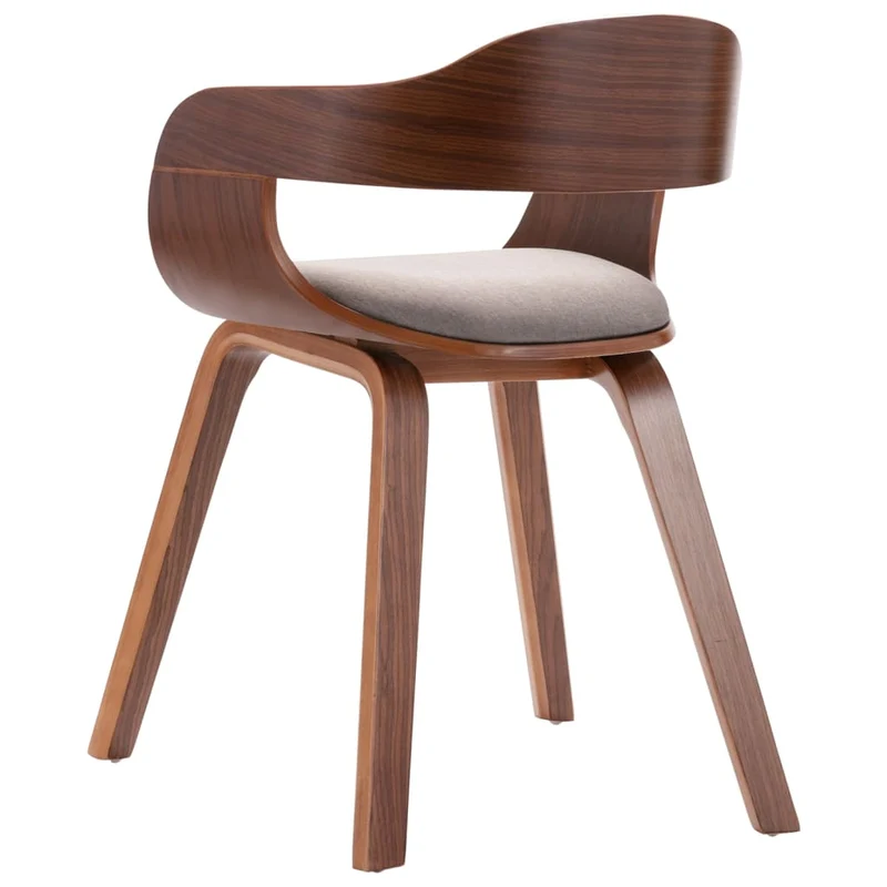 Chaise de salle à manger style industriel en bois courbé et synthétique taupe CDS020078