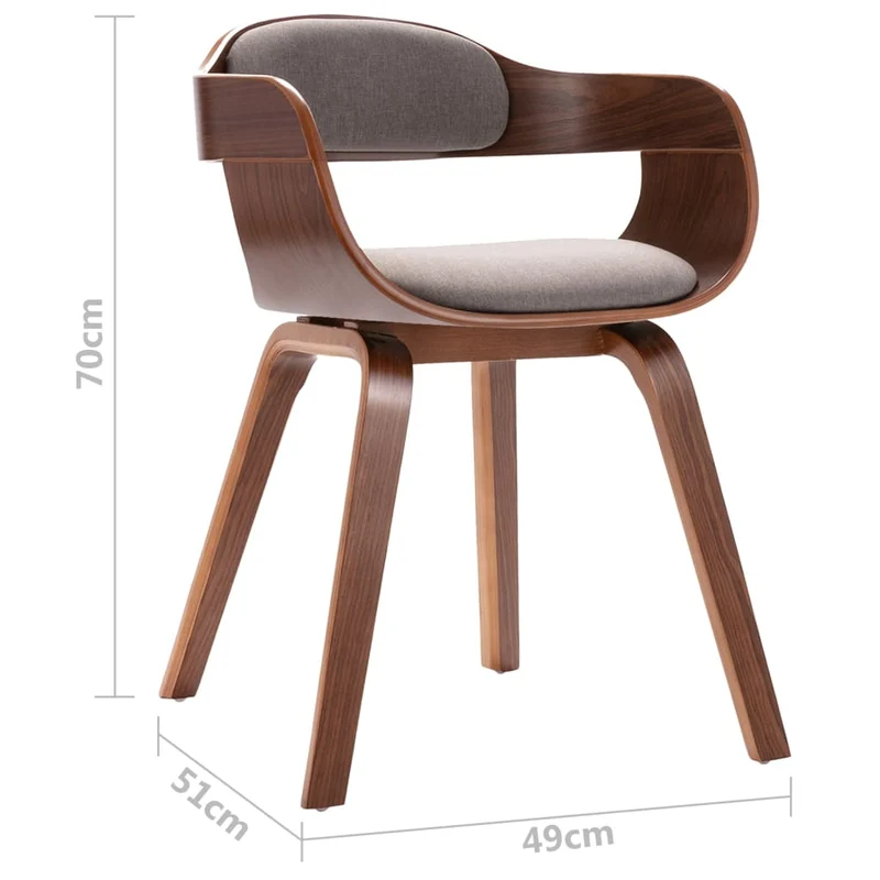 Chaise de salle à manger style industriel en bois courbé et synthétique taupe CDS020078