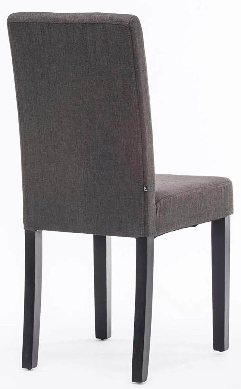 Lot de 4 chaises de salle à manger design classique en tissu gris foncé et pieds en bois noir 10_0001773
