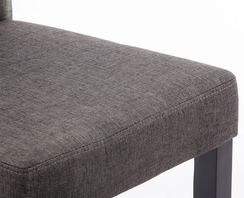 Lot de 4 chaises de salle à manger design classique en tissu gris foncé et pieds en bois noir 10_0001773