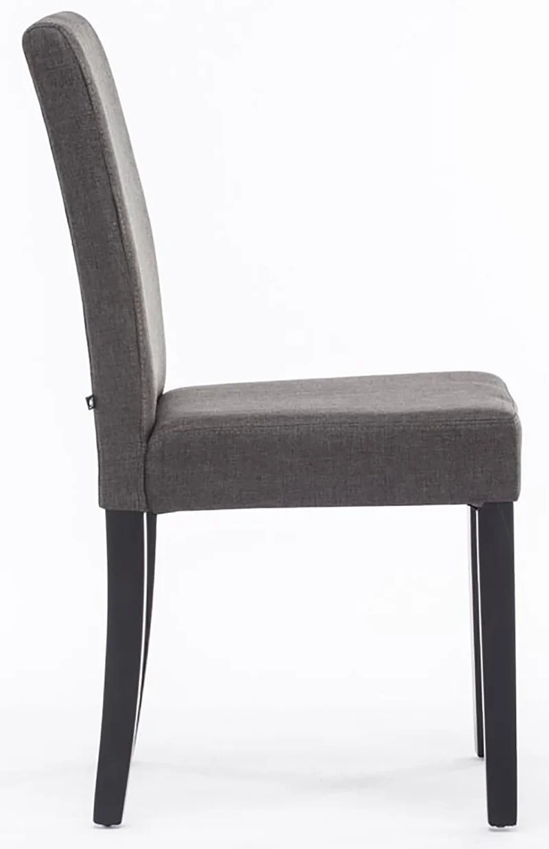 Lot de 2 chaises de salle à manger design moderne en tissu gris foncé et pieds en bois noir 10_0001557