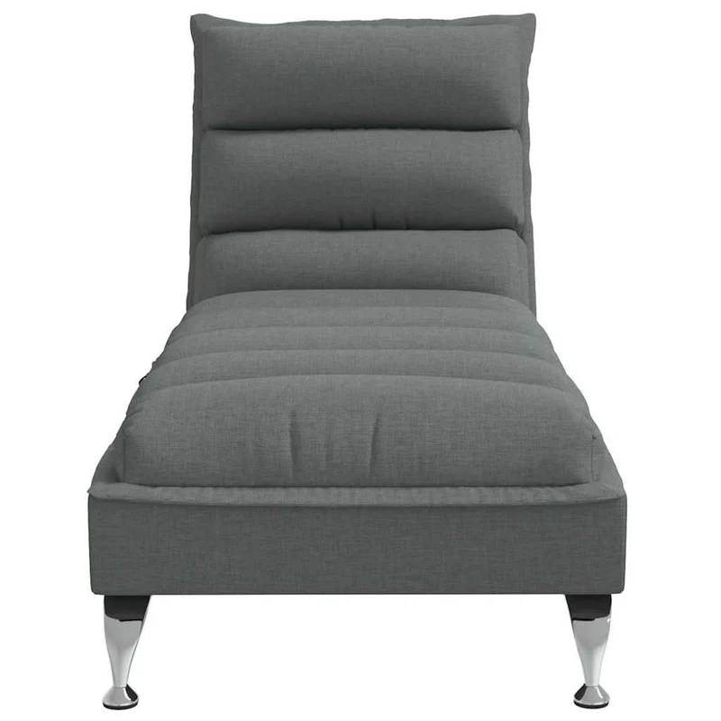 Méridienne chaise longue pour intérieur de massage 4 points de massage avec coussins en tissu gris foncé DEC026125