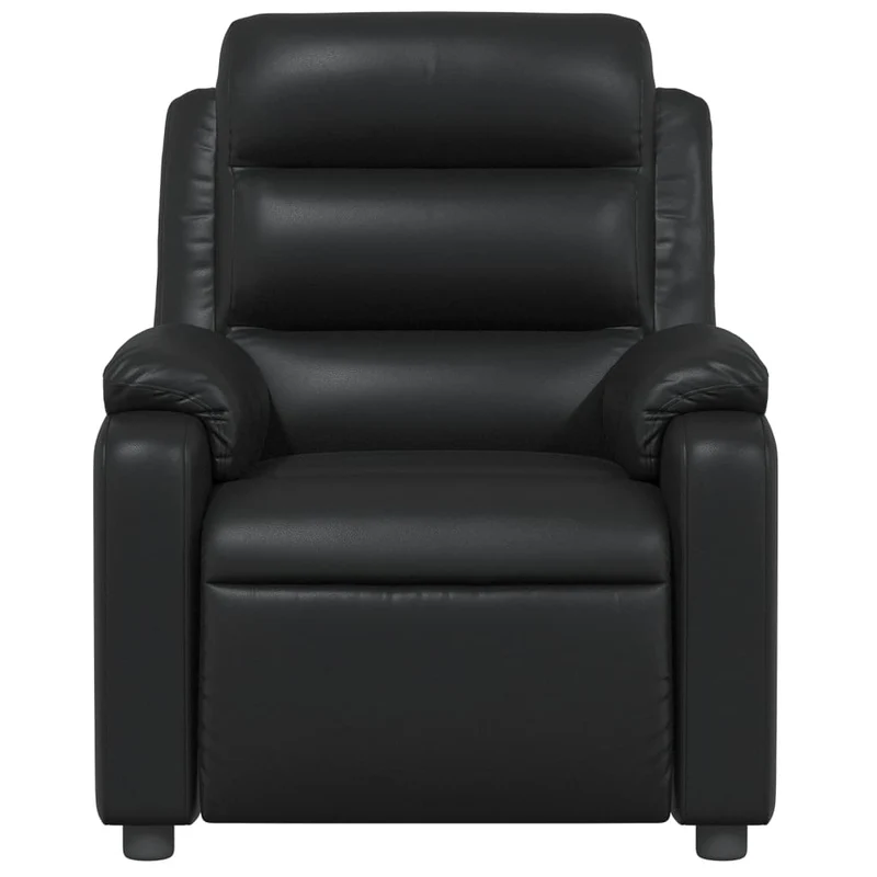 Fauteuil relax TV rembourrage confortable fonction d'inclinaison manuelle en PVC noir DEC028075