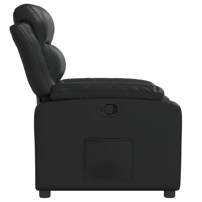 Fauteuil relax TV rembourrage confortable fonction d'inclinaison manuelle en PVC noir DEC028075