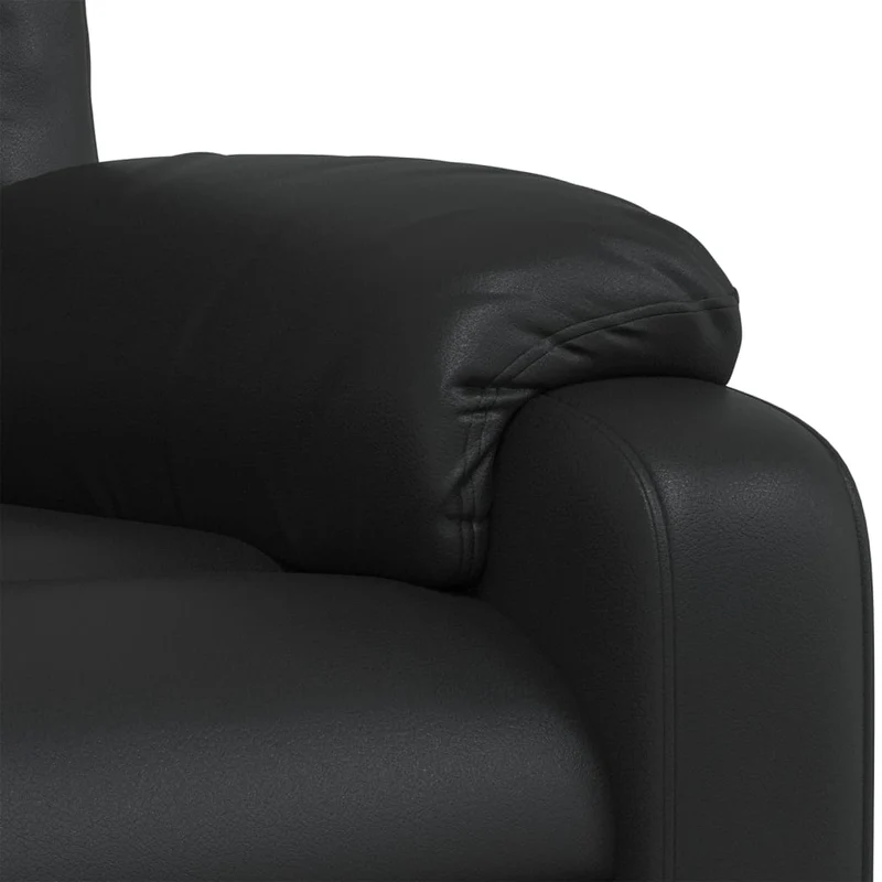 Fauteuil relax TV rembourrage confortable fonction d'inclinaison manuelle en PVC noir DEC028075