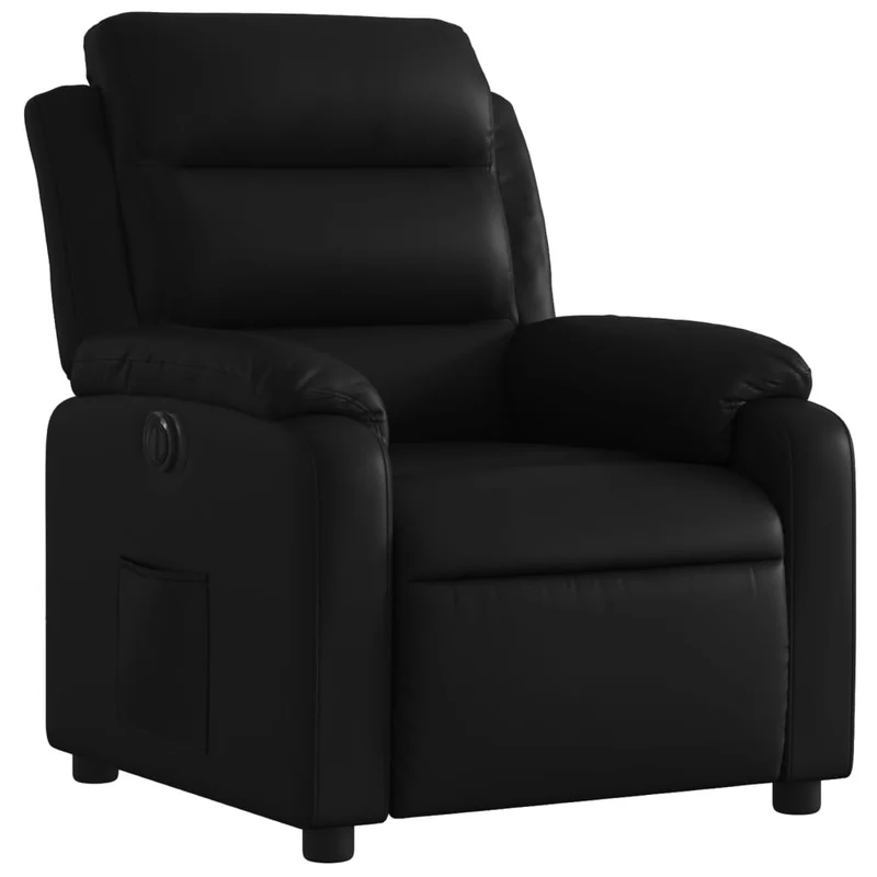 Fauteuil relax TV fonction d'inclinaison électrique très confortable en PVC noir DEC028460