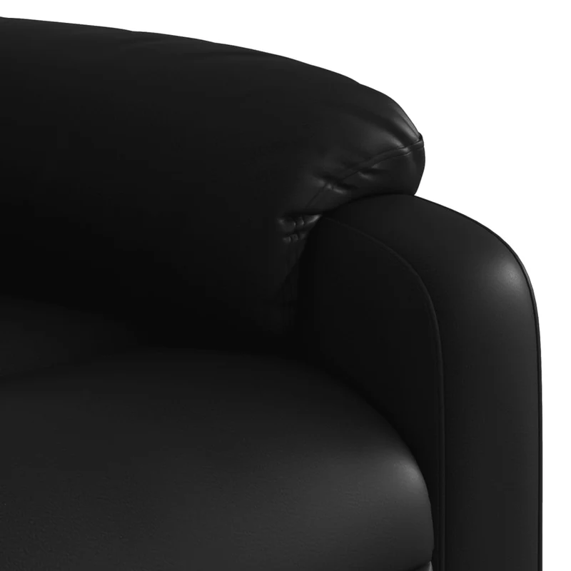 Fauteuil relax TV rembourrage confortable fonction de levage électrique en PVC noir DEC028069