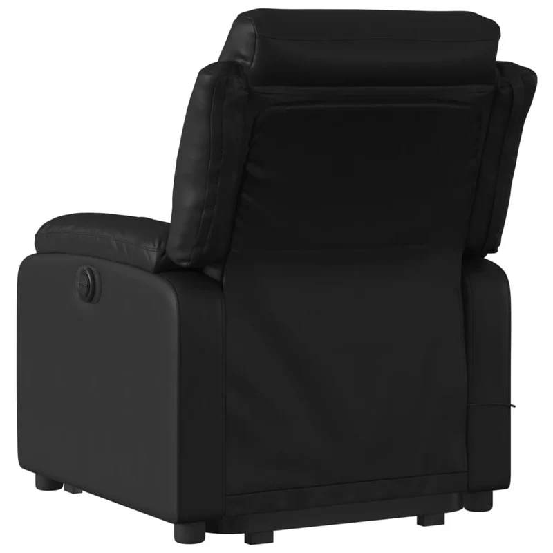 Fauteuil de relaxation fonction massage et inclinable levage électrique en PVC noir DEC027798