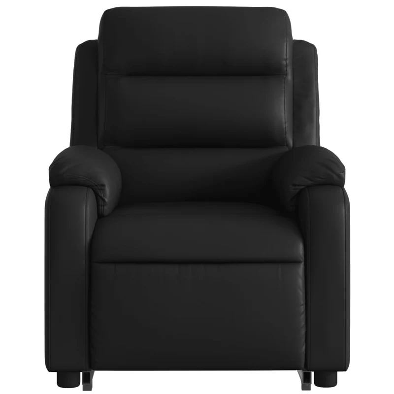 Fauteuil de relaxation fonction massage et inclinable levage électrique en PVC noir DEC027798