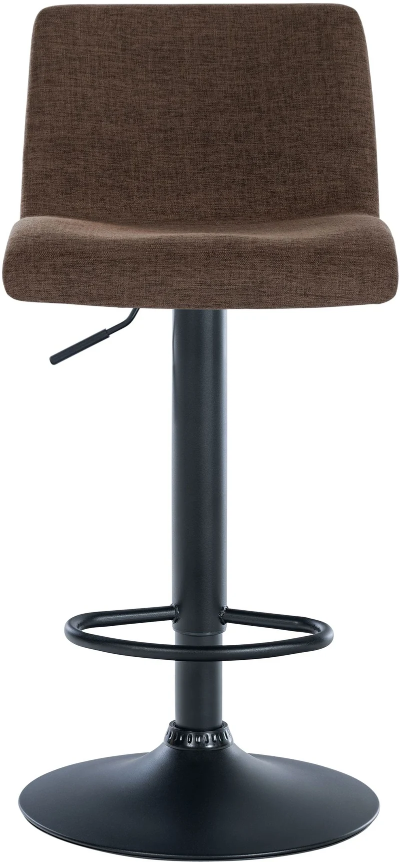 Tabouret de bar x1 design simple avec repose-pieds en tissu marron pieds en métal noir 10_0004554
