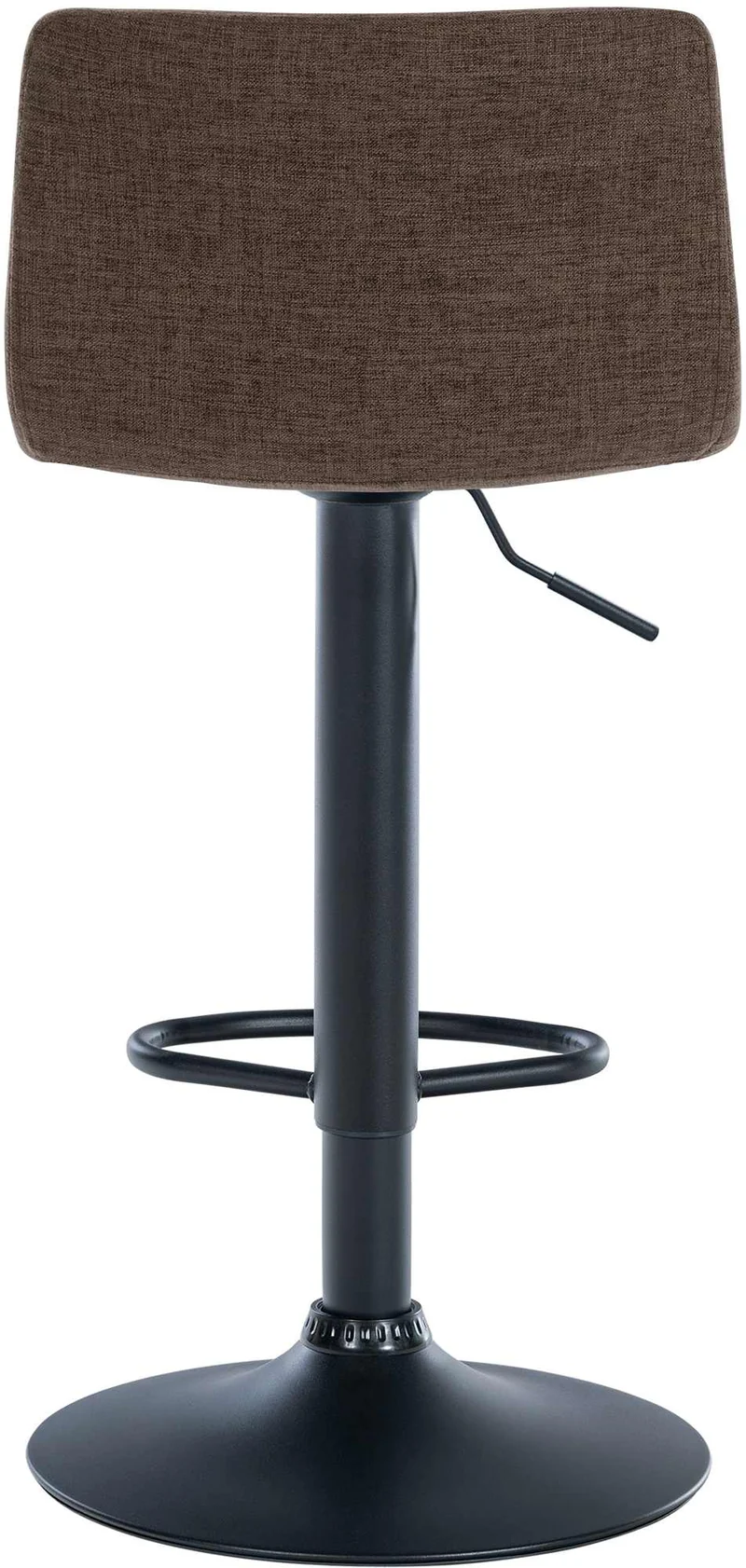 Tabouret de bar x1 design simple avec repose-pieds en tissu marron pieds en métal noir 10_0004554